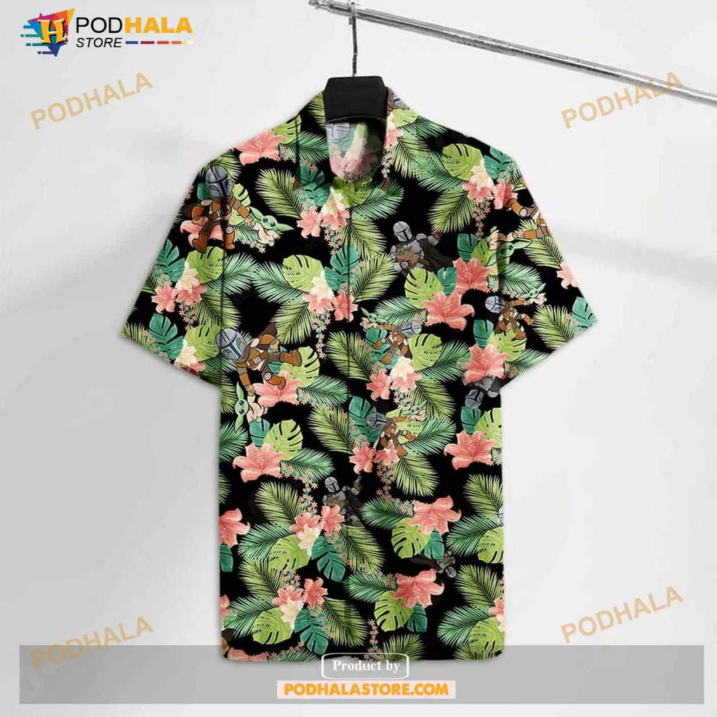 Tropical Cartoon Creature Hawaiian Shirt With Colorful Flowers And Leaves