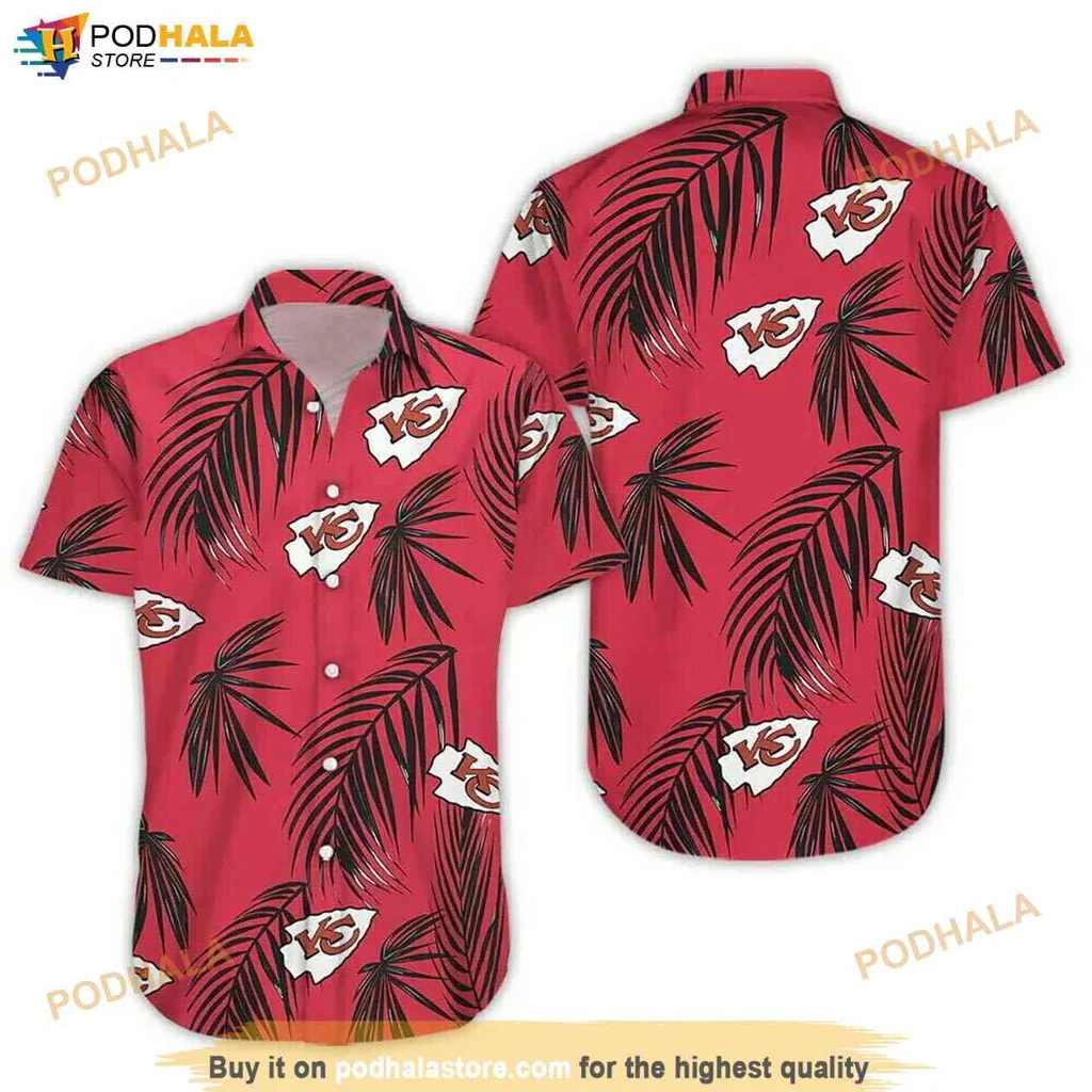 Tropical Chiefs Lover Shirt, Vibrant Kansas City Chiefs Hawaiian Shirt For Him