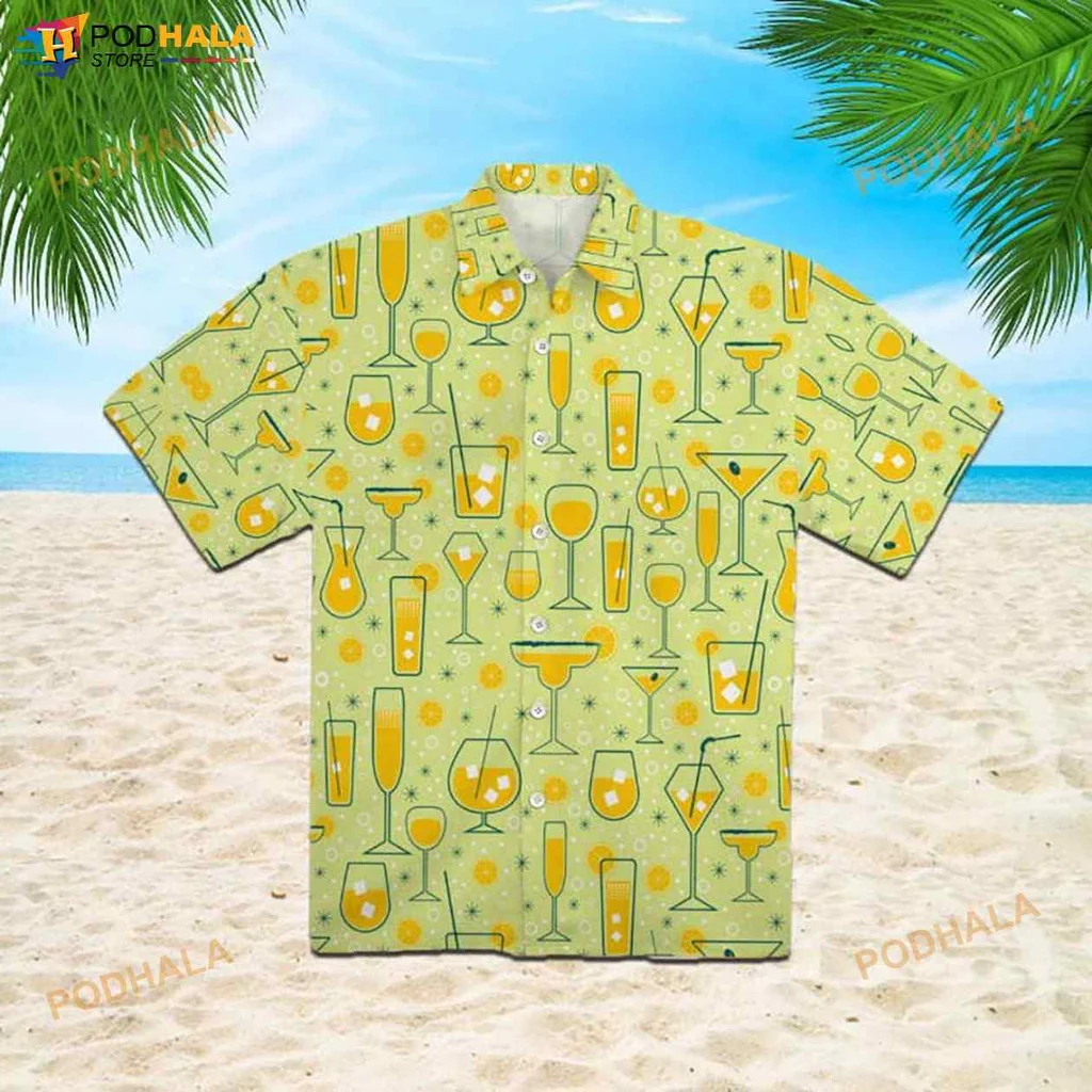 Tropical Cocktail Hawaiian Shirt With Colorful Drinks And Fun Vibe