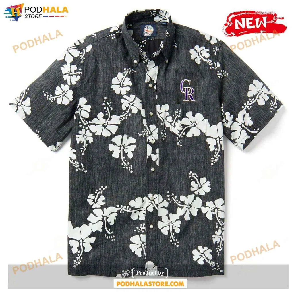 Tropical Cool Rocks Aloha Shirt, Colorado Rockies Hibiscus Summer Shirt For Men And Women