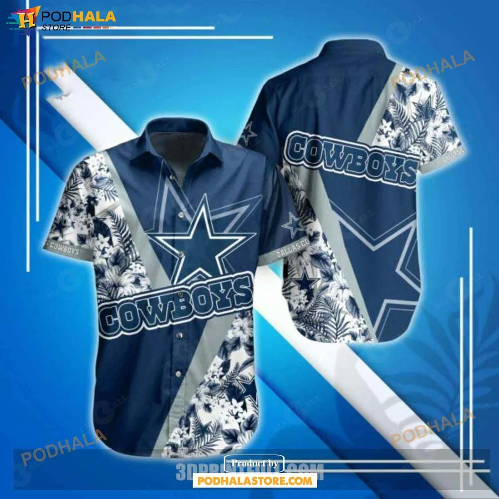 Tropical Dallas Cowboys Hawaiian Shirt, Vibrant Summer Design With Star Logo