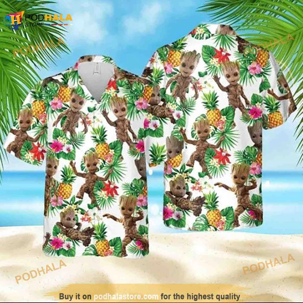 Tropical Dancing Tree Character Hawaiian Shirt, Colorful Summer Aloha Style