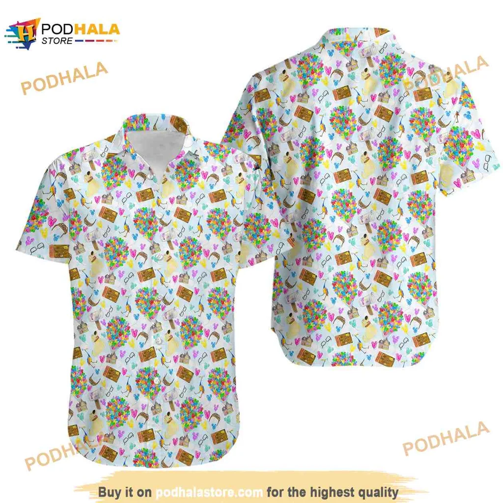 Tropical Disneybound Hawaiian Shirt With Colorful Palm Trees And Flowers
