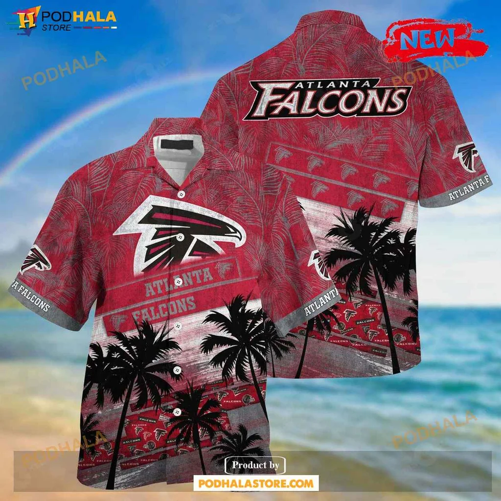 Tropical Falcons Aloha Shirt, Vibrant Palm Tree Design For Sports Fans Unisex Shirt