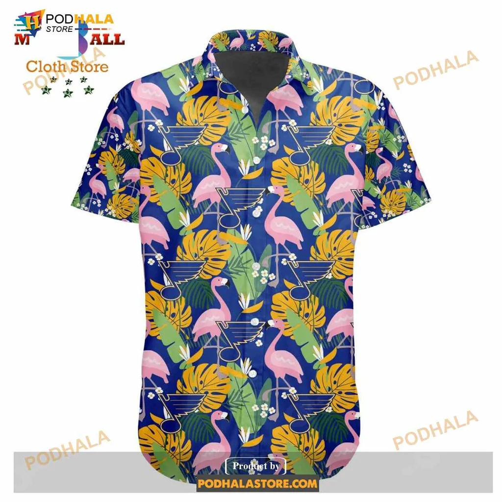 Tropical Flamingo Hawaiian Shirt With Vibrant Pink Birds And Green Foliage