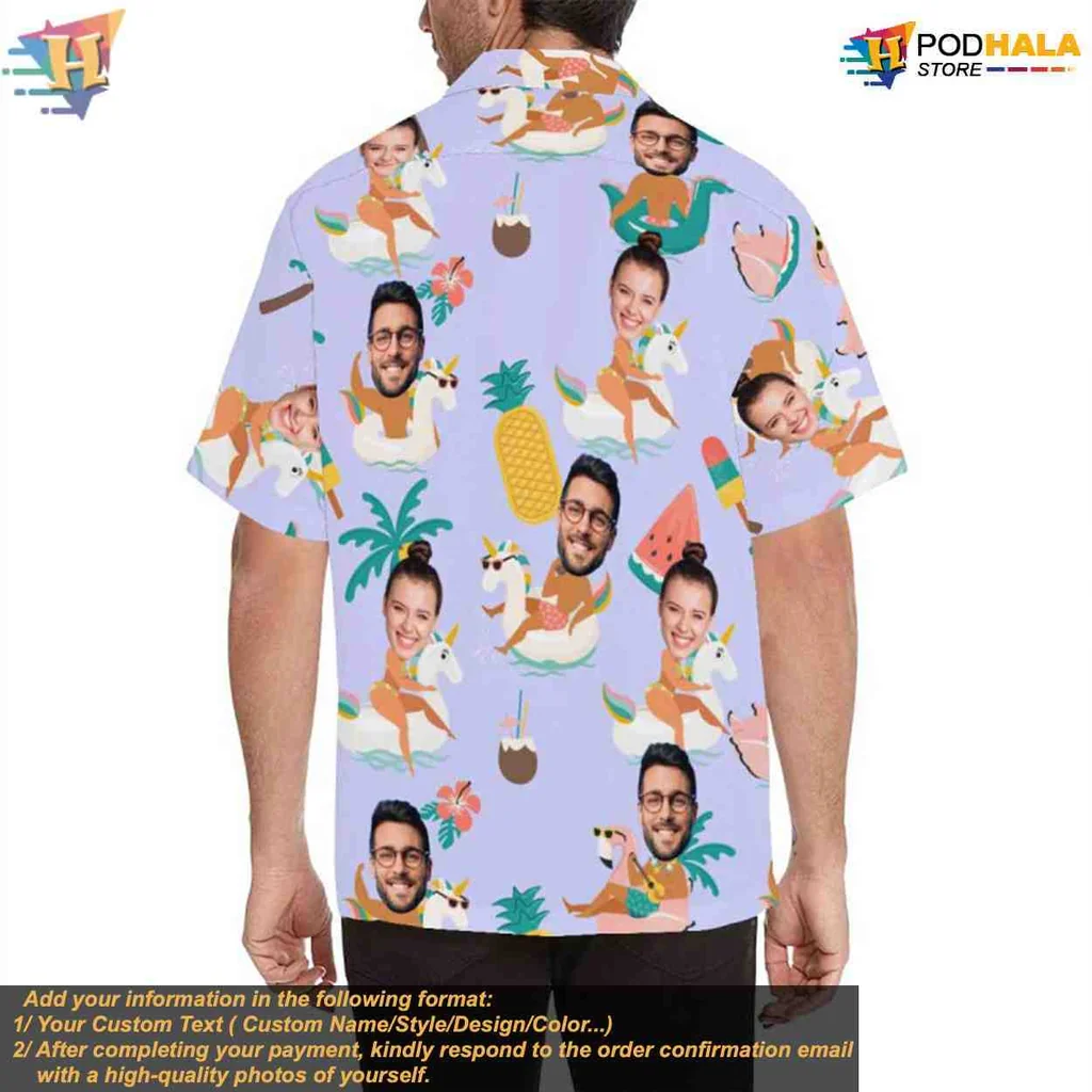 Tropical Flamingo Pineapple Hawaiian Shirt, Funny Beach Party Design - Product View 6 Tropical Flamingo Pineapple Hawaiian Shirt, Funny Beach Party Design - Product View 6