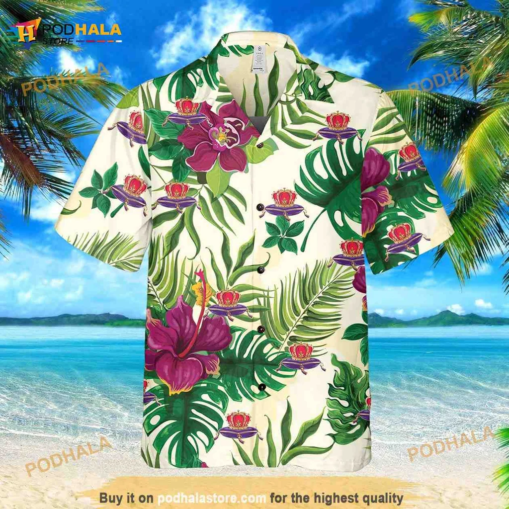 Tropical Floral Hawaiian Shirt With Colorful Hibiscus Flowers