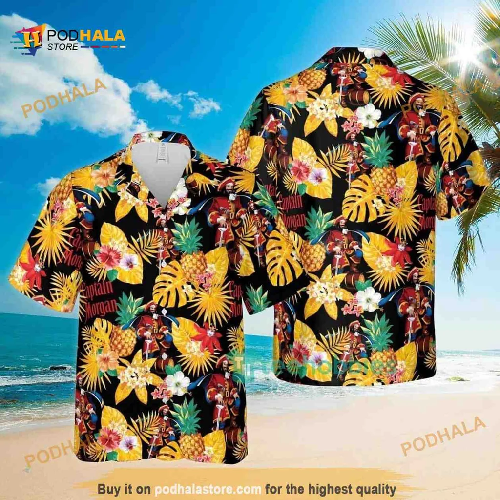 Tropical Floral Hawaiian Shirt With Colorful Leaves And Bright Flowers