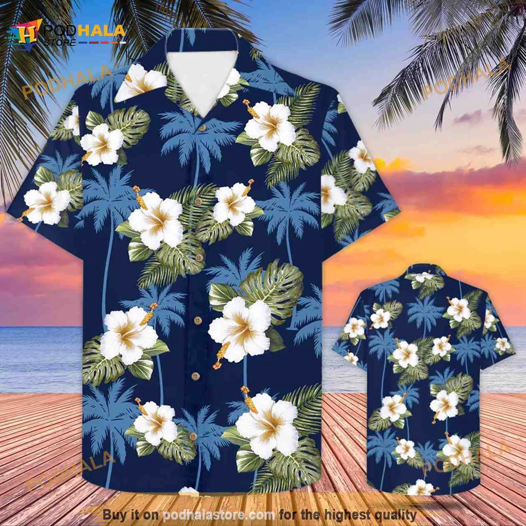 Tropical Hibiscus Aloha Shirt With Vibrant Floral Design