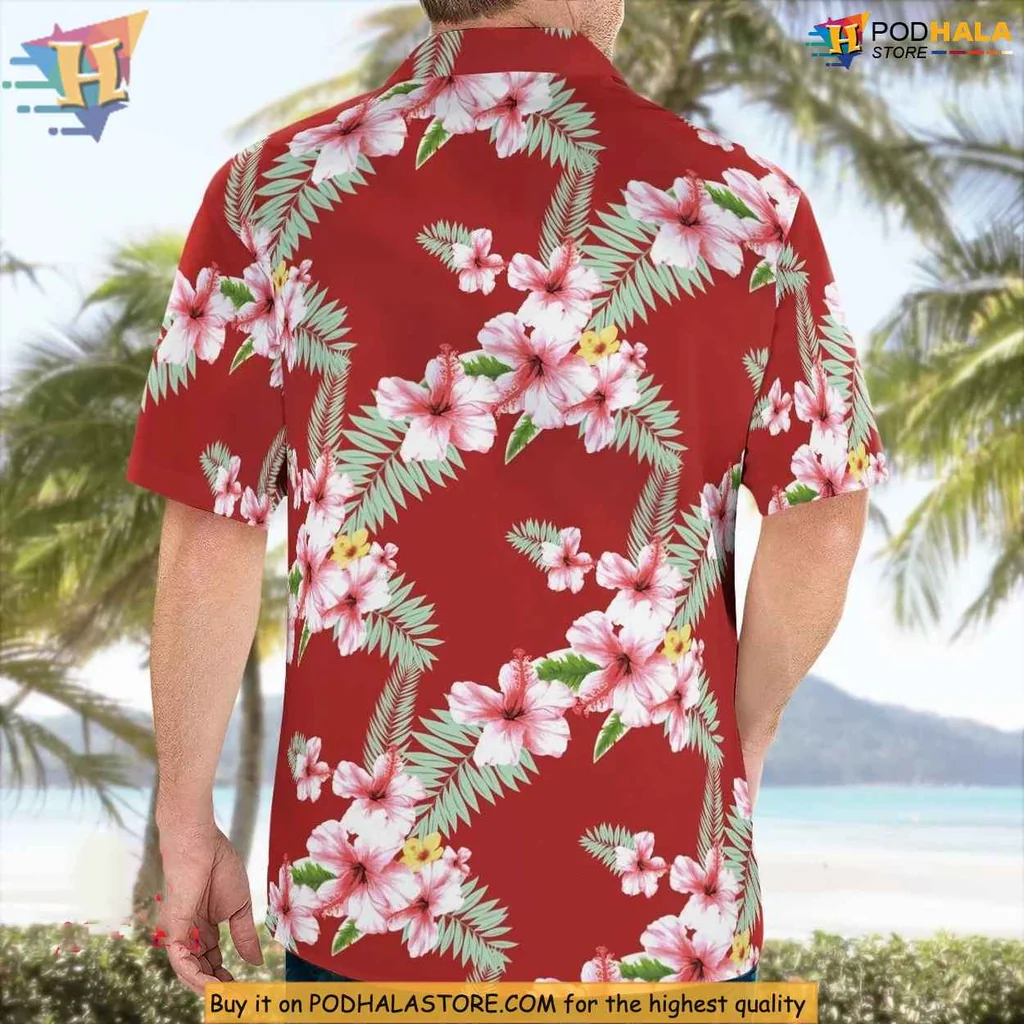 Tropical Hibiscus Floral Tropical Shirt, Bold Red Summer Outfit Tropical Hibiscus Floral Tropical Shirt, Bold Red Summer Outfit