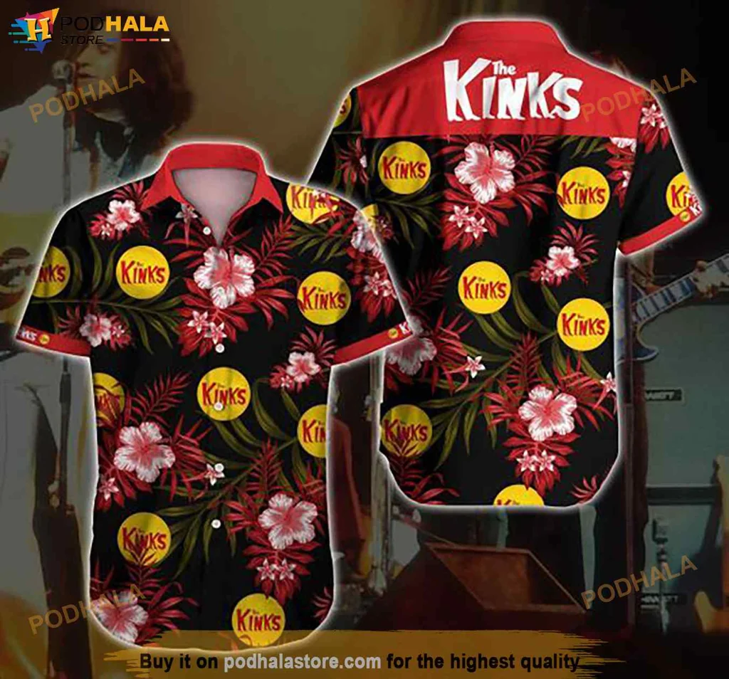 Tropical Kinks Hawaiian Shirt, Vibrant Floral Design For Music Lovers