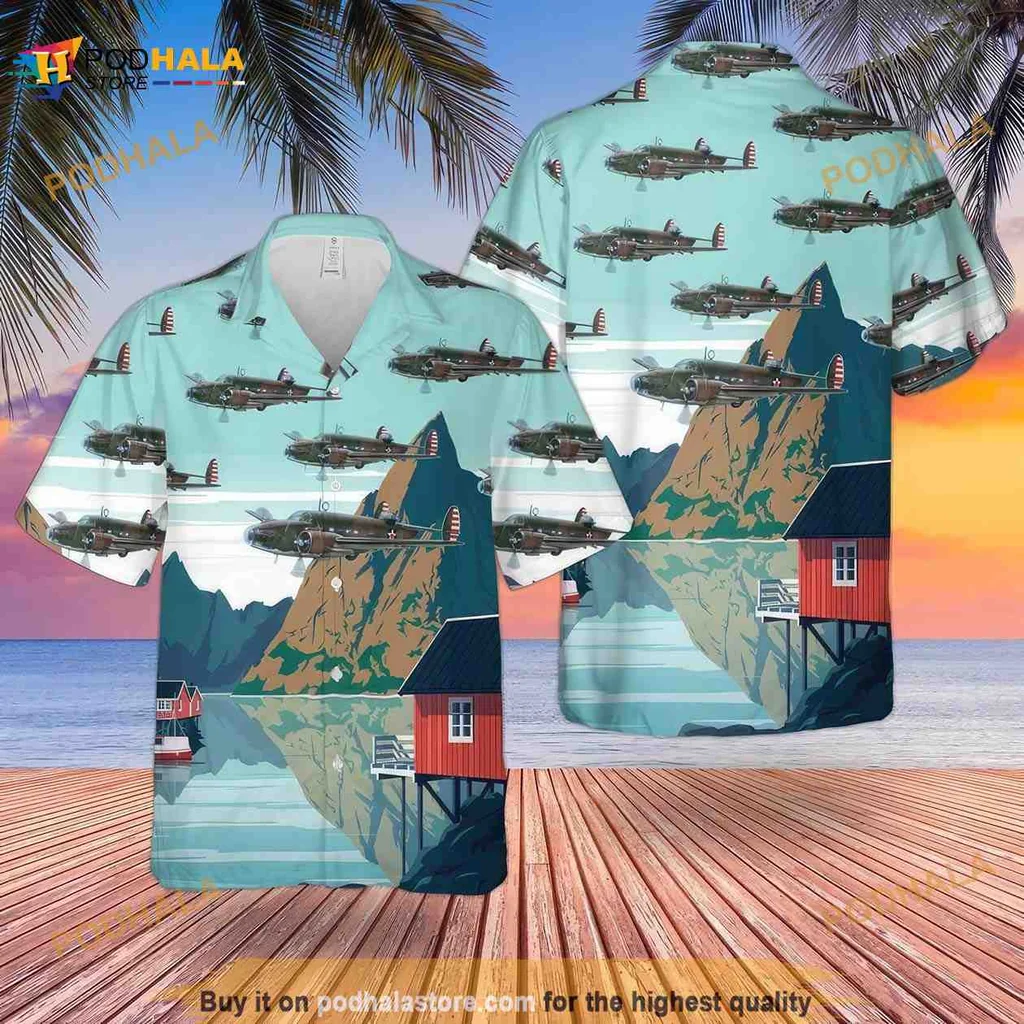 Tropical Landscape Mountain Hawaiian Shirt With Bold Red Houses