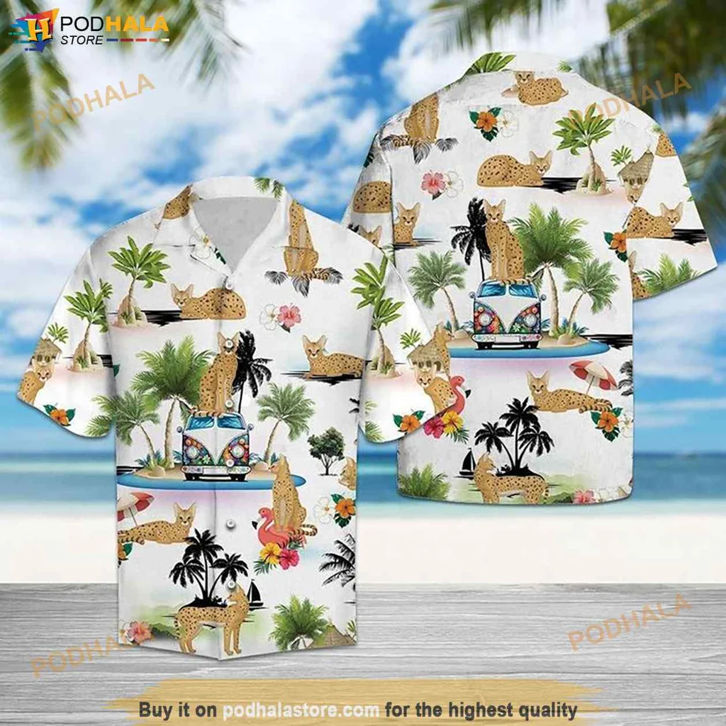Tropical Leopard Hawaiian Shirt, Vibrant Womens Tropical Vacation Shirt