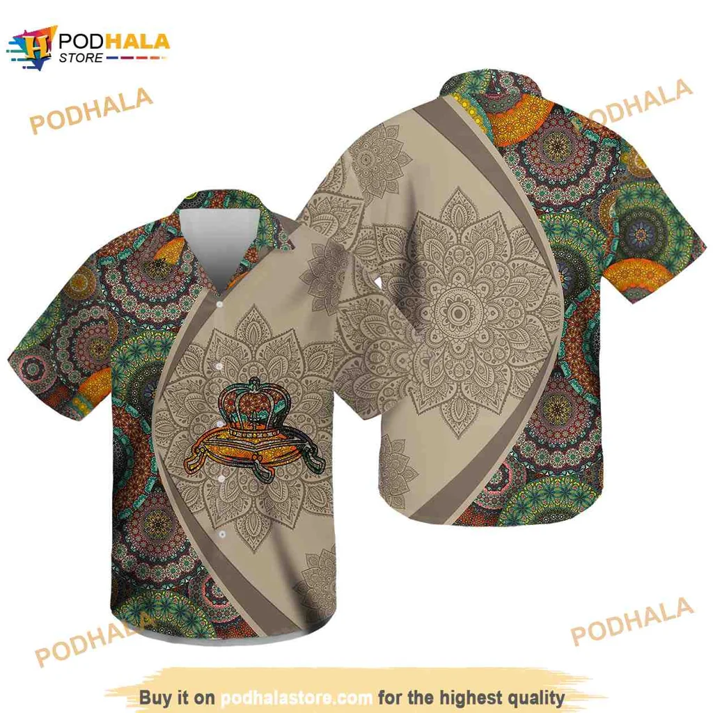 Tropical Mandala Crown Hawaiian Shirt With Vibrant Patterns