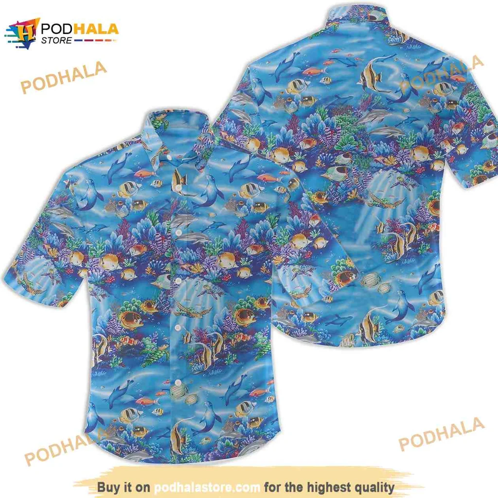 Tropical Marine Life Hawaiian Shirt With Colorful Underwater Scene
