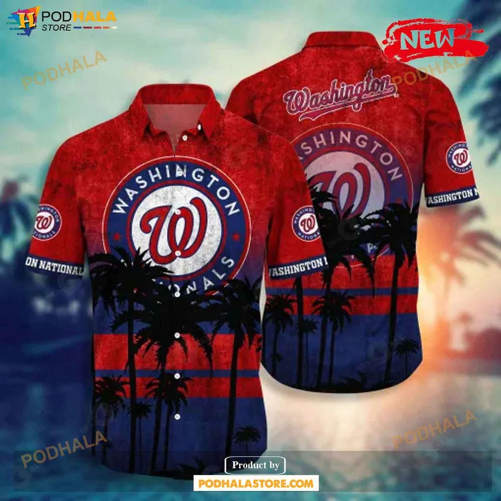 Tropical Nationals Aloha Shirt, Vibrant Sunset Palm Tree Design Shirt