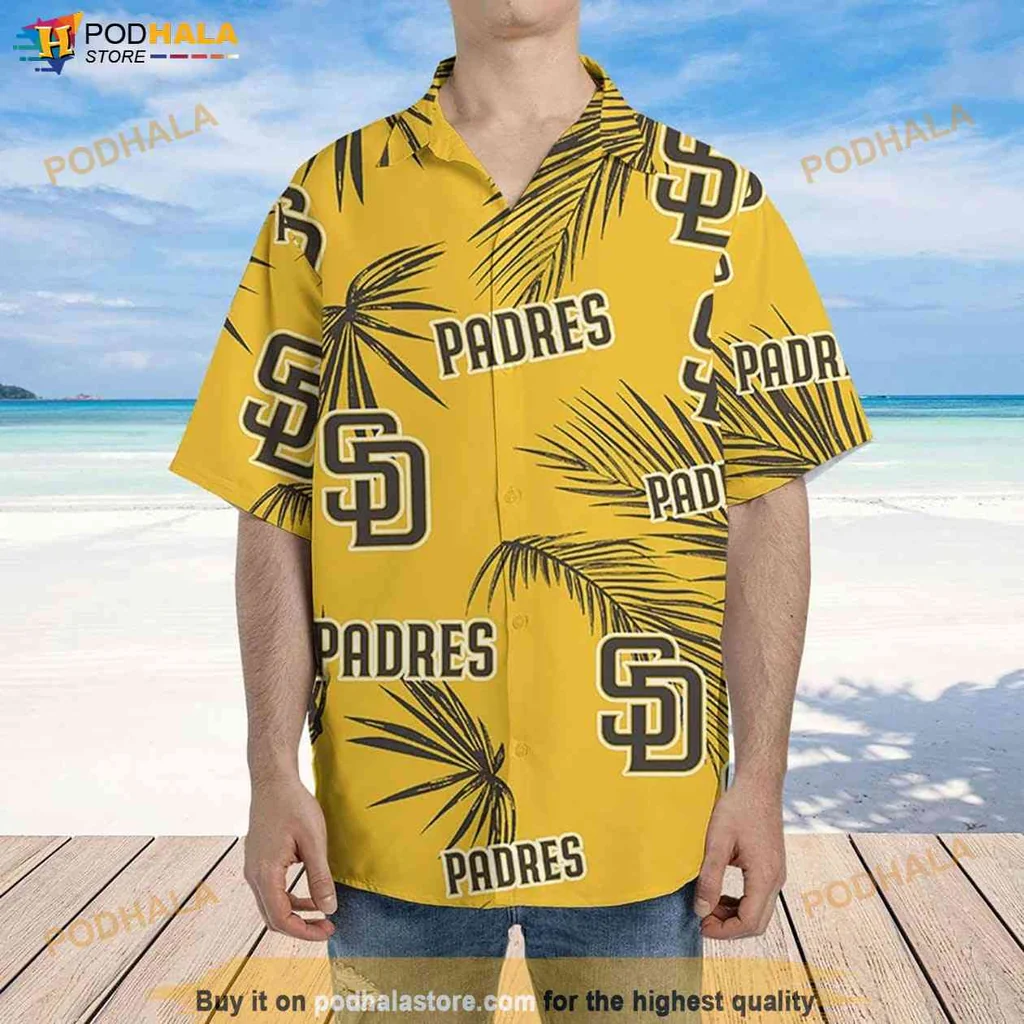 Tropical Padres Aloha Shirt, Vibrant Palm Leaves Design For Mlb Fans