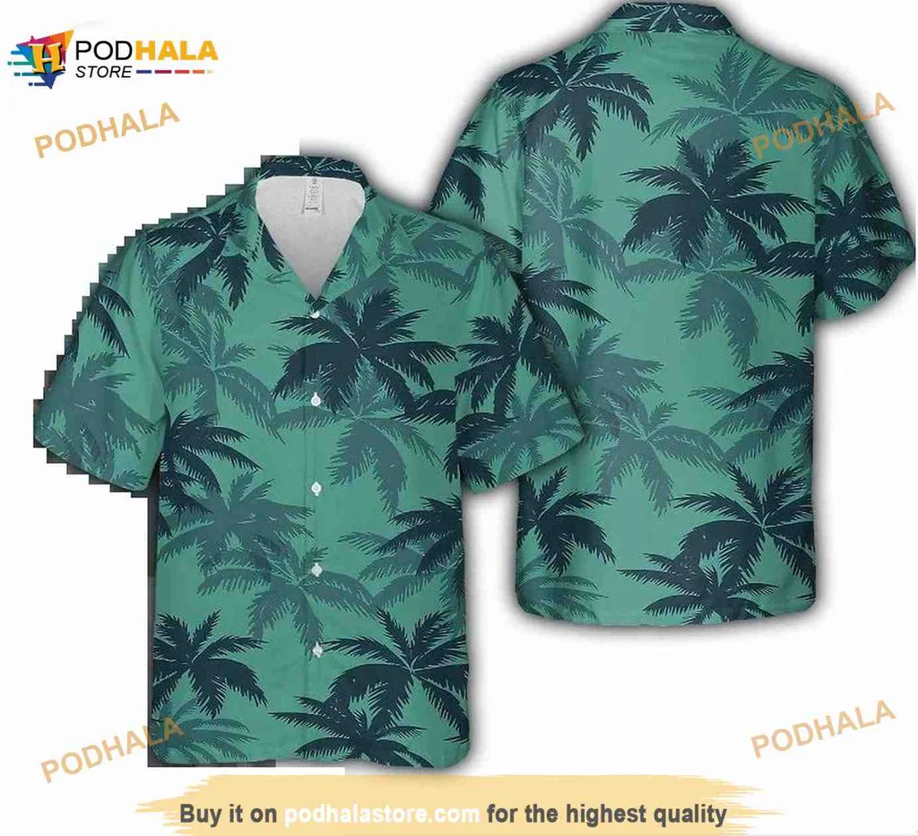 Tropical Palm Leaves Hawaiian Shirt, Vibrant Summer Design For Beach Lovers