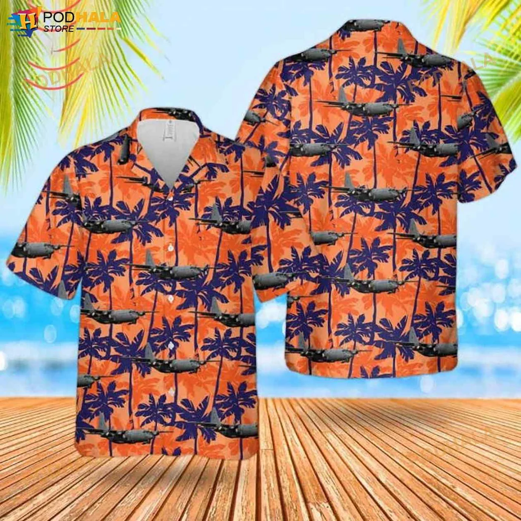 Tropical Palm Tree Hawaiian Shirt With Vibrant Orange Background
