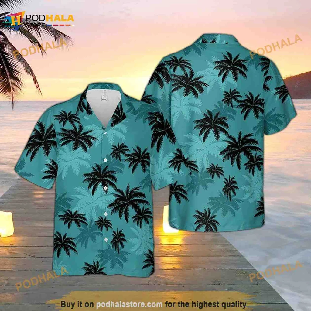 Tropical Palm Trees Hawaiian Shirt, Vibrant Summer Beach Attire