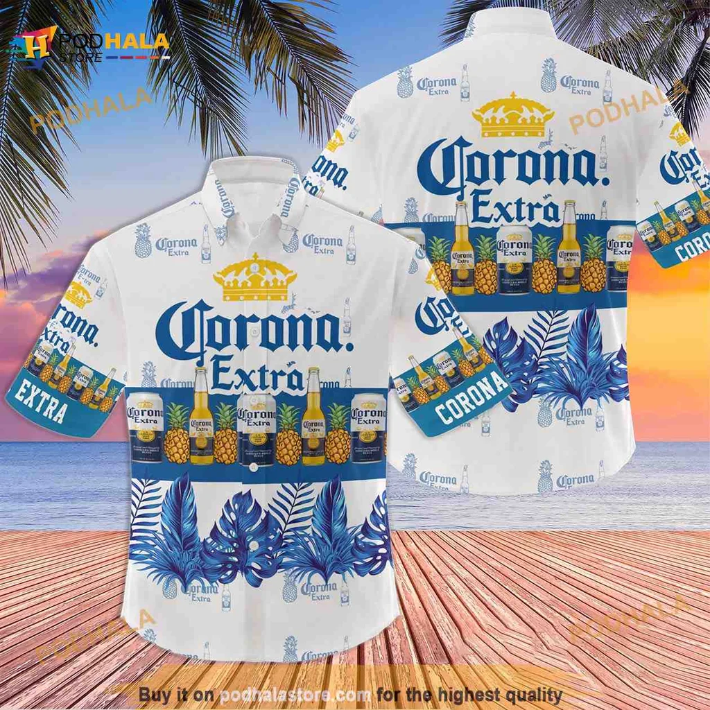 Tropical Pineapple Corona Extra Hawaiian Shirt, Fun Summer Vibes