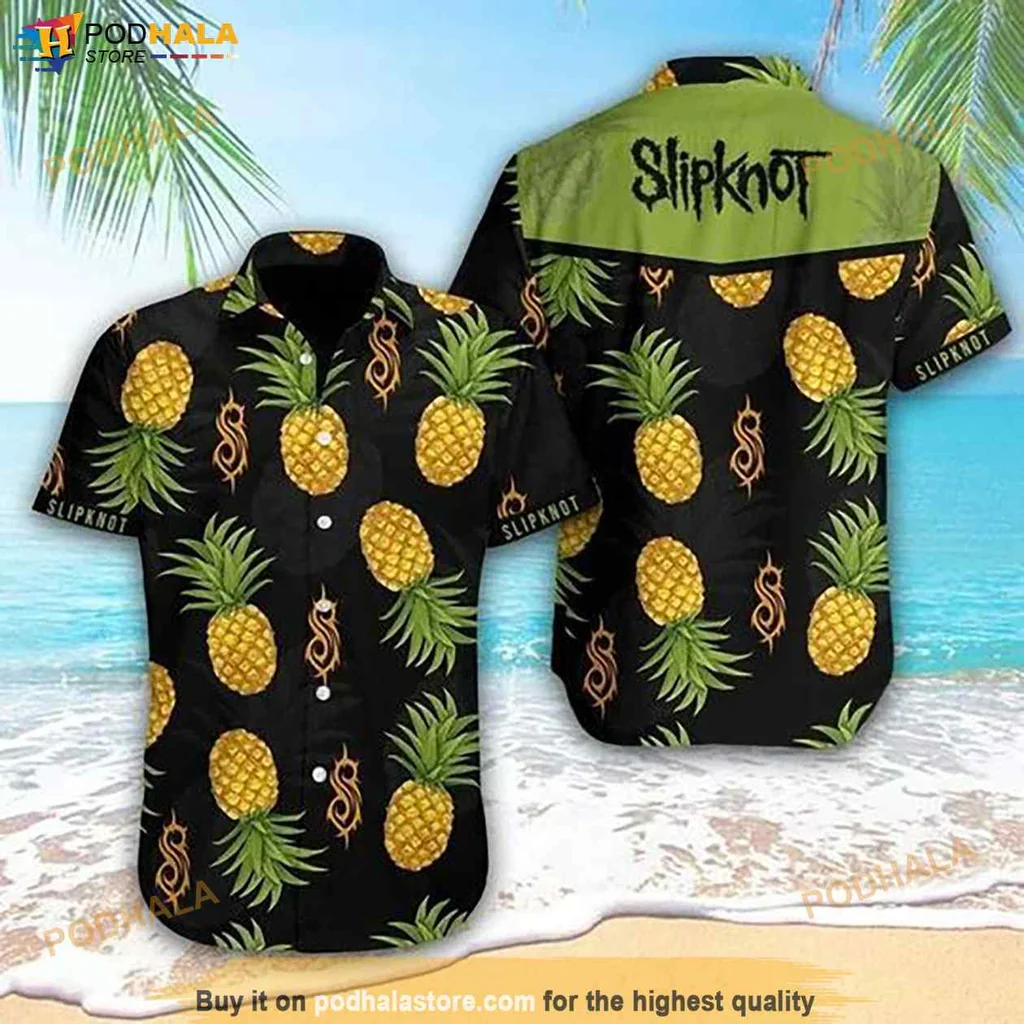 Tropical Pineapple Dollar Hawaiian Shirt, Vibrant Slipknot Inspired Design