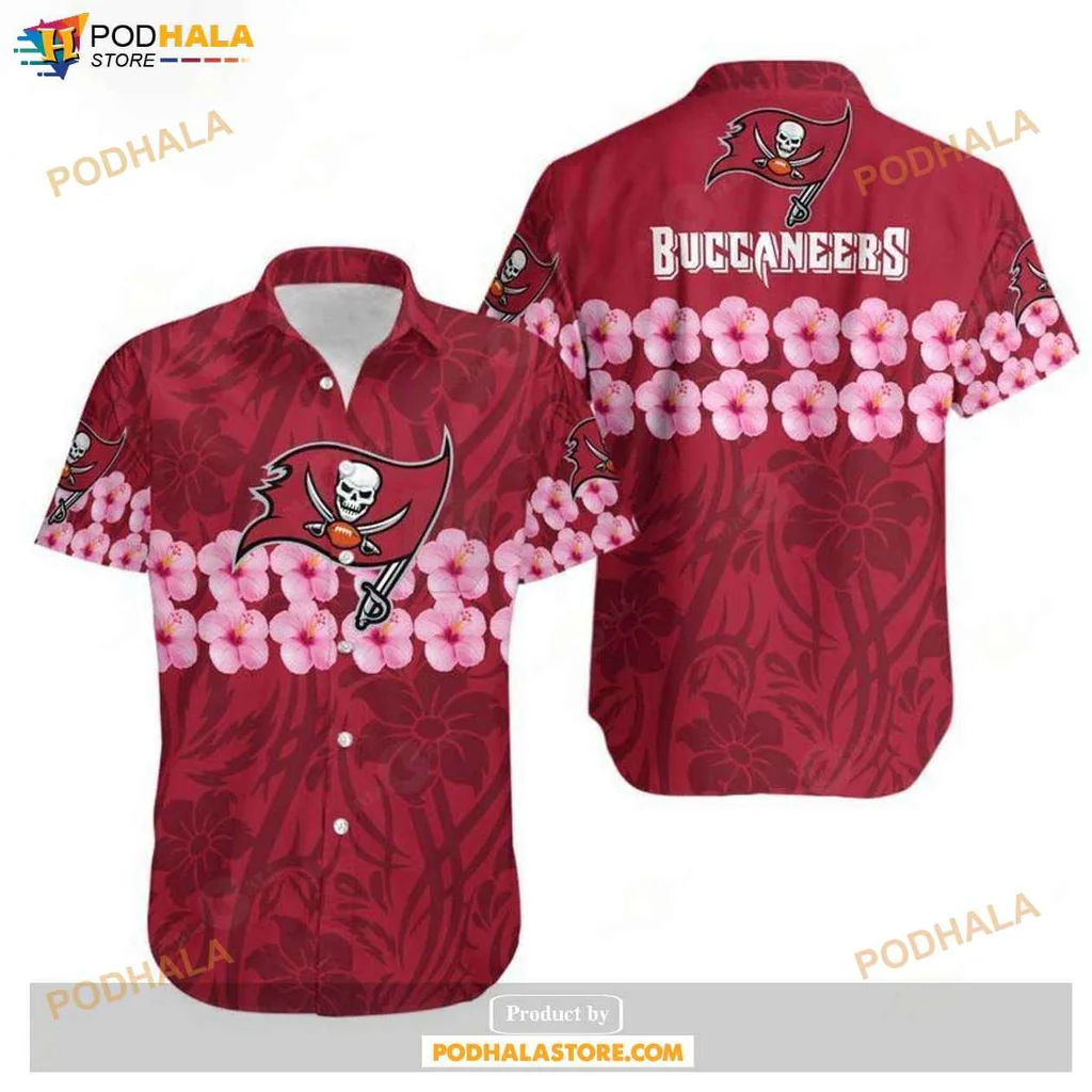 Tropical Proud Buccaneers Hawaiian Shirt With Floral Design For Summer Events