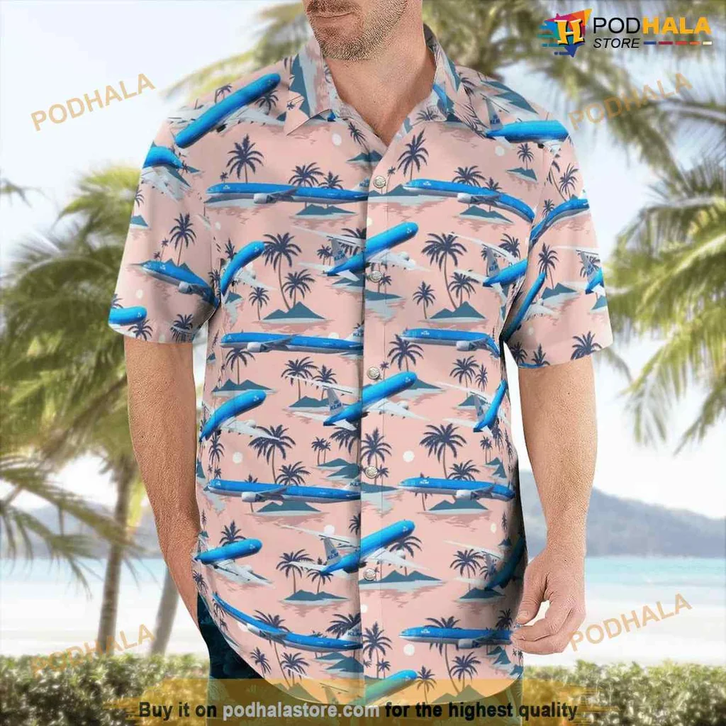 Tropical Surfboard Aloha Shirt With Pink And Blue Palm Trees Tropical Surfboard Aloha Shirt With Pink And Blue Palm Trees