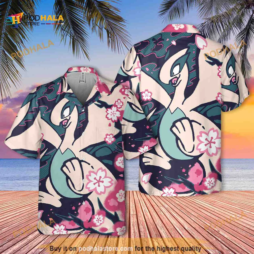 Tropical Venusaur Hawaiian Shirt With Hibiscus Flowers For Anime Fans