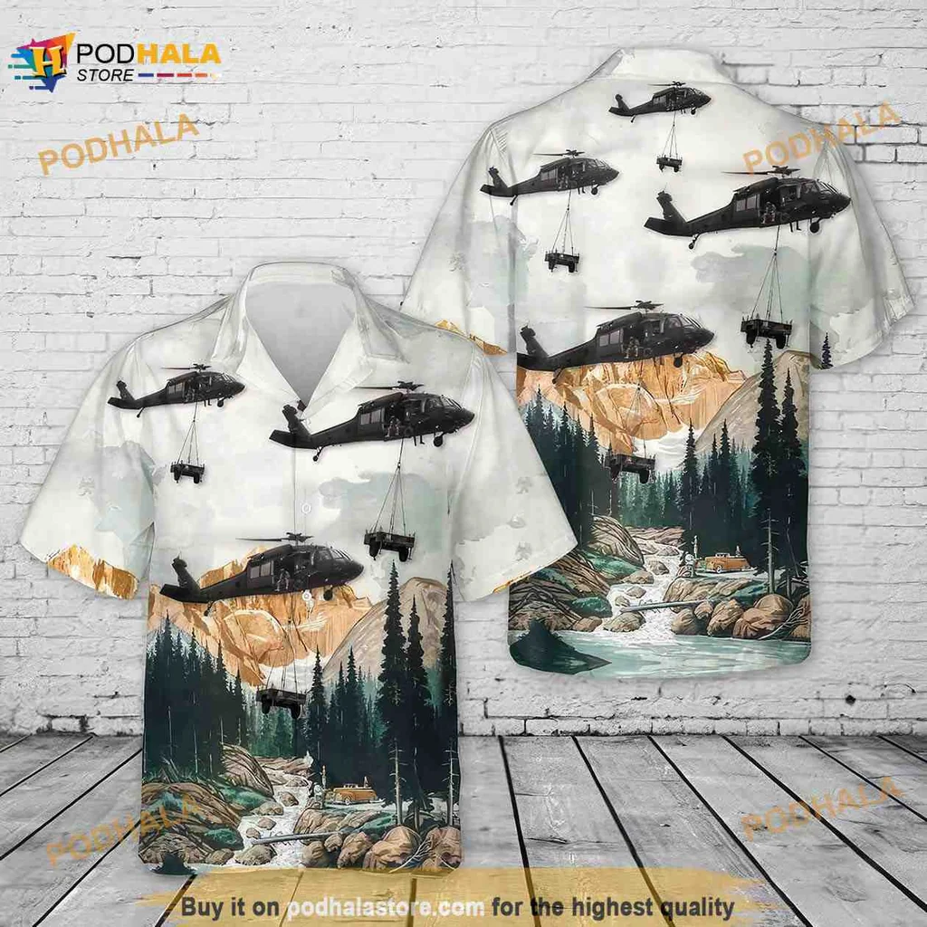 Uh 60 Black Hawk Helicopter Hawaiian Shirt For Adventure Lovers