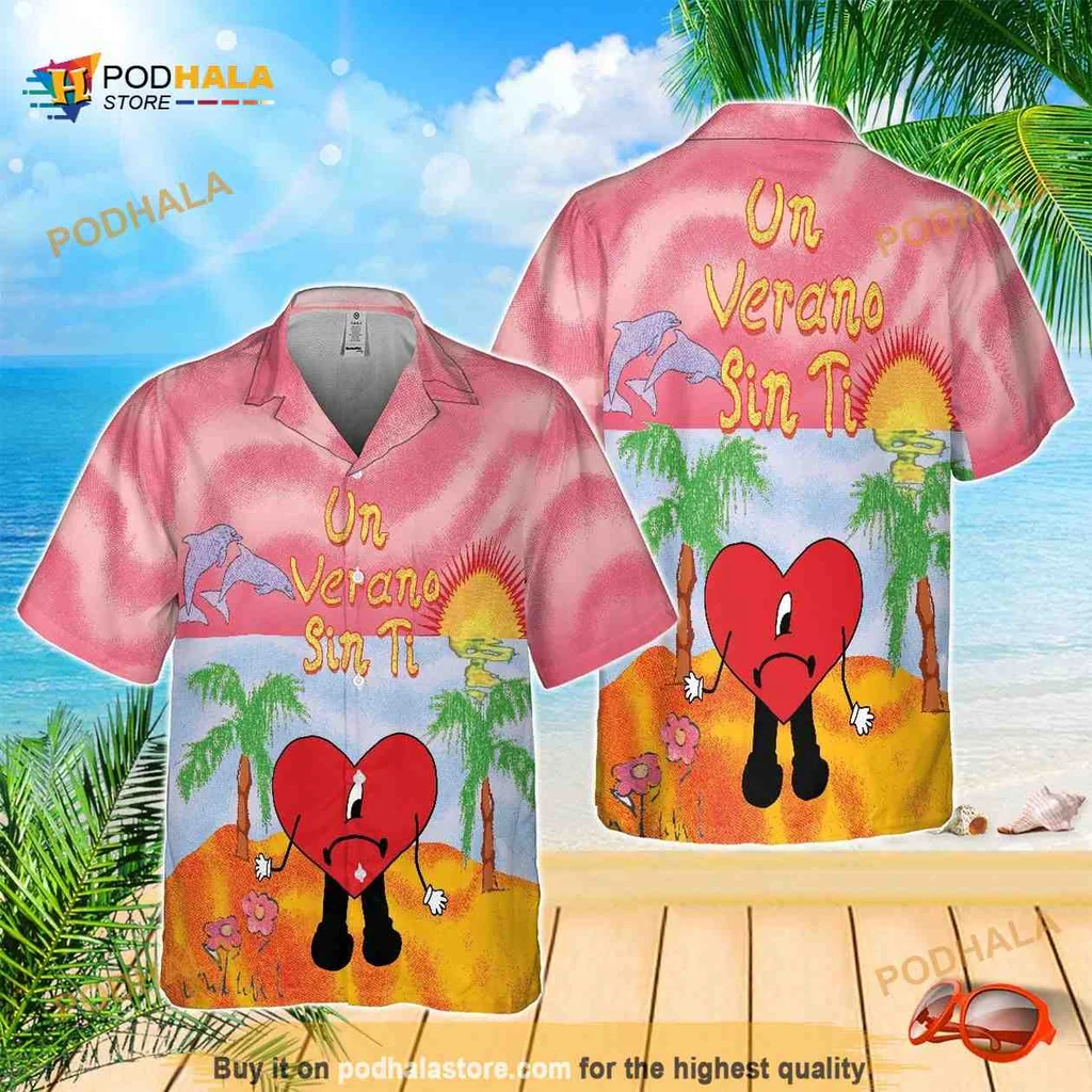 Un Verano Sin Ti Hawaiian Shirt With Tropical Heart Design