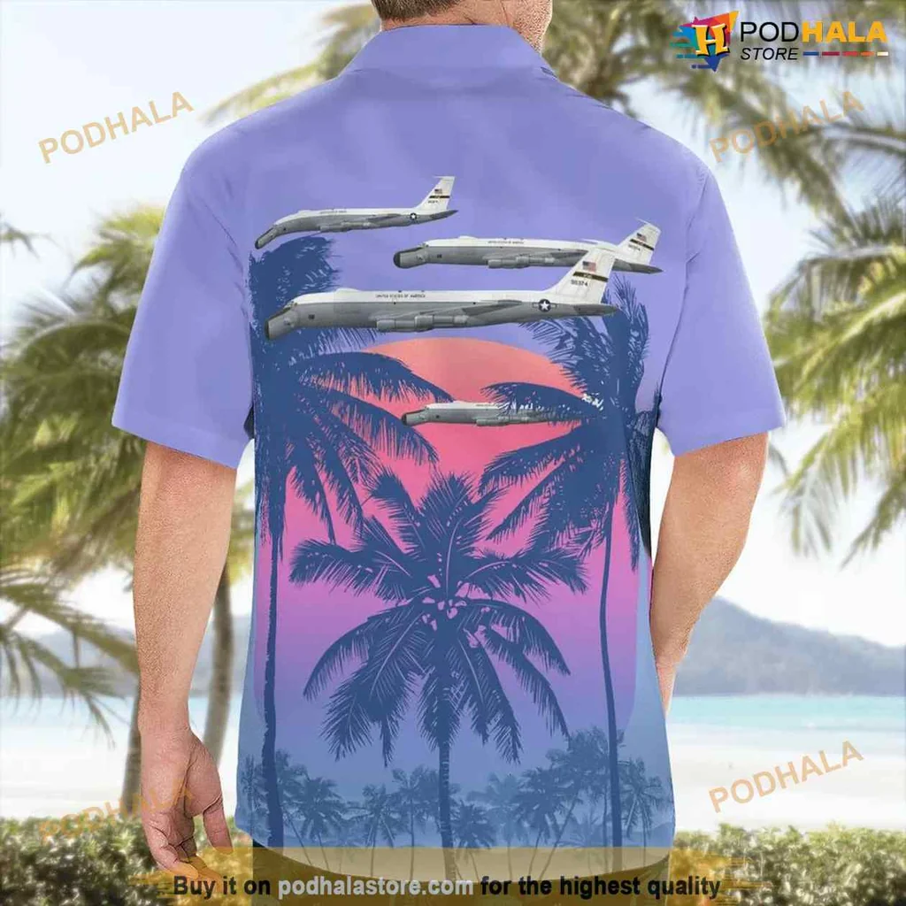 Us Air Force Aviation Aloha Shirt With Vibrant Tropical Sunset Design Us Air Force Aviation Aloha Shirt With Vibrant Tropical Sunset Design