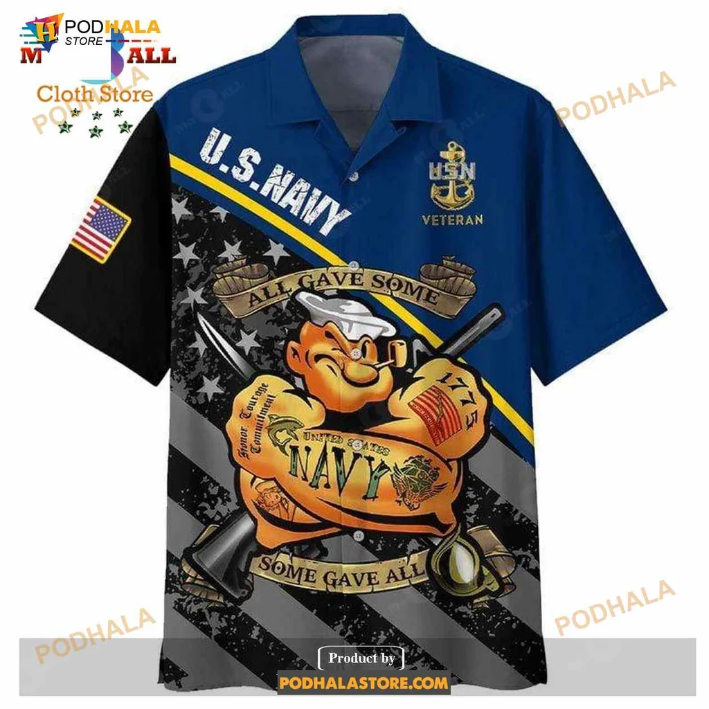 Us Navy Sailor Aloha Hawaiian Shirt, All Gave Some Some Gave All Design
