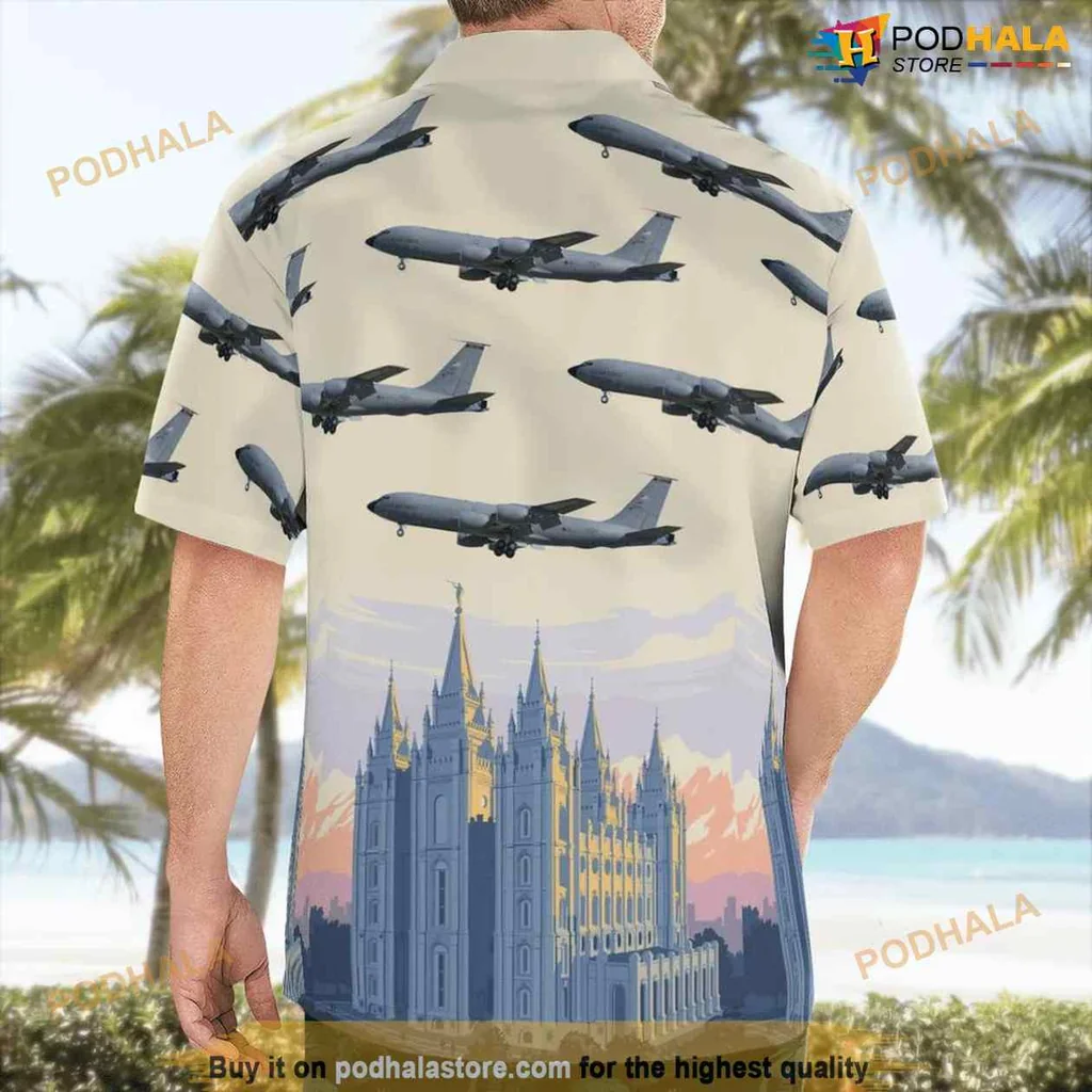 Utah Air National Guard Aloha Shirt Featuring Kc 135r Stratotanker Design Utah Air National Guard Aloha Shirt Featuring Kc 135r Stratotanker Design