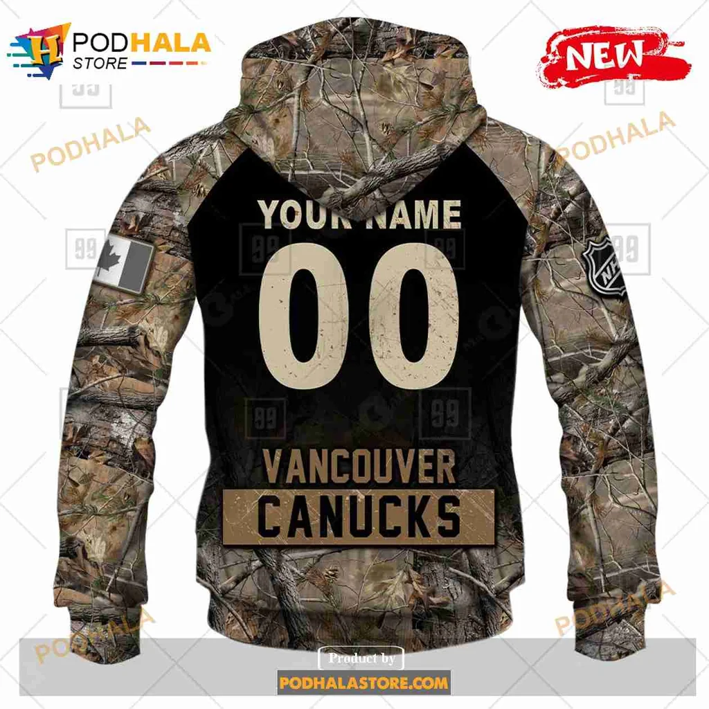 Vancouver Canucks Camouflage Hoodie With Orca Whale Design - Product View 6 Vancouver Canucks Camouflage Hoodie With Orca Whale Design - Product View 6