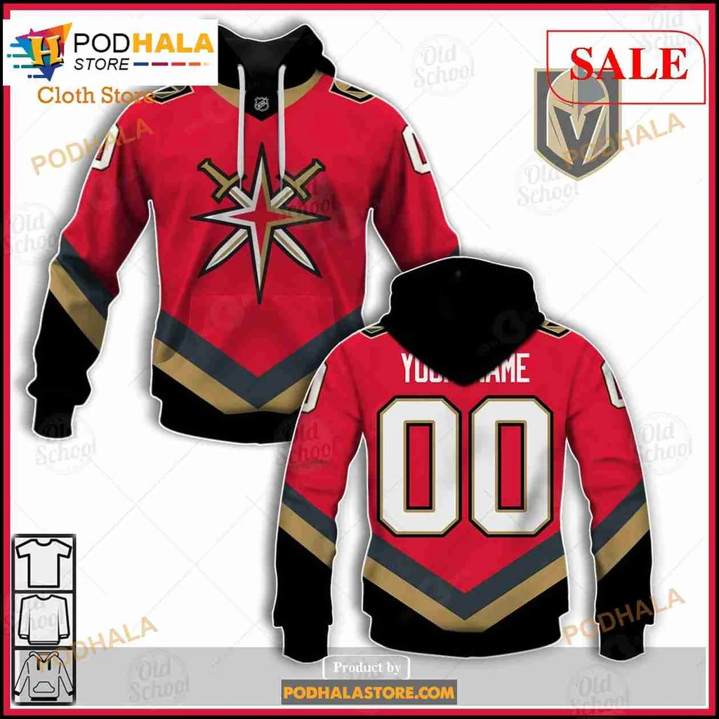 Vegas Golden Knights 3d Hoodie With Custom Name And Number