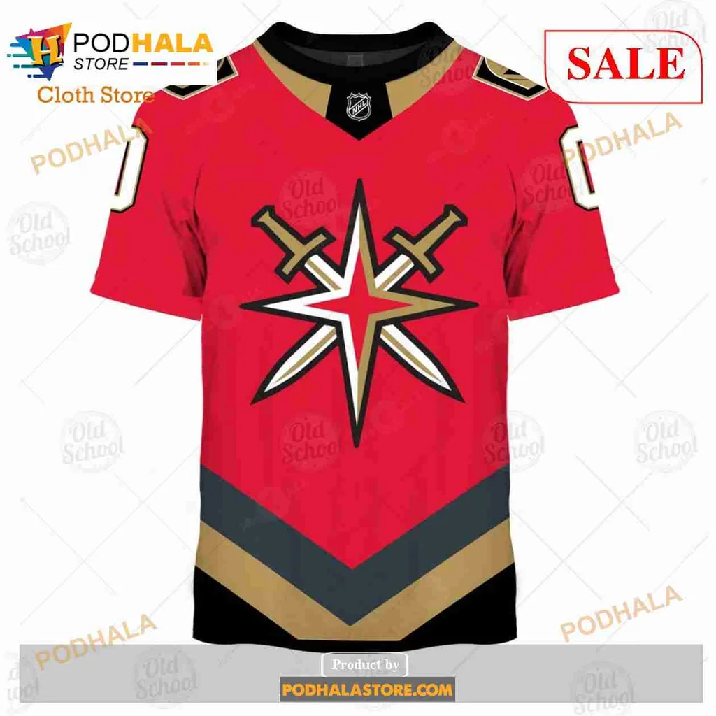 Vegas Golden Knights AOP Hoodie With Custom Name And Number Vegas Golden Knights AOP Hoodie With Custom Name And Number