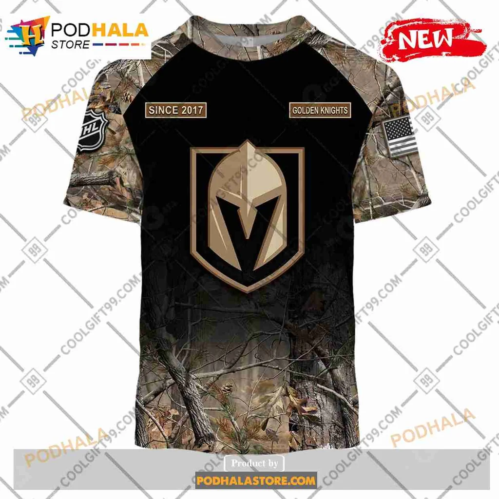 Vegas Golden Knights Camouflage Hoodie With Custom Name And Number - View 2 Vegas Golden Knights Camouflage Hoodie With Custom Name And Number - View 2