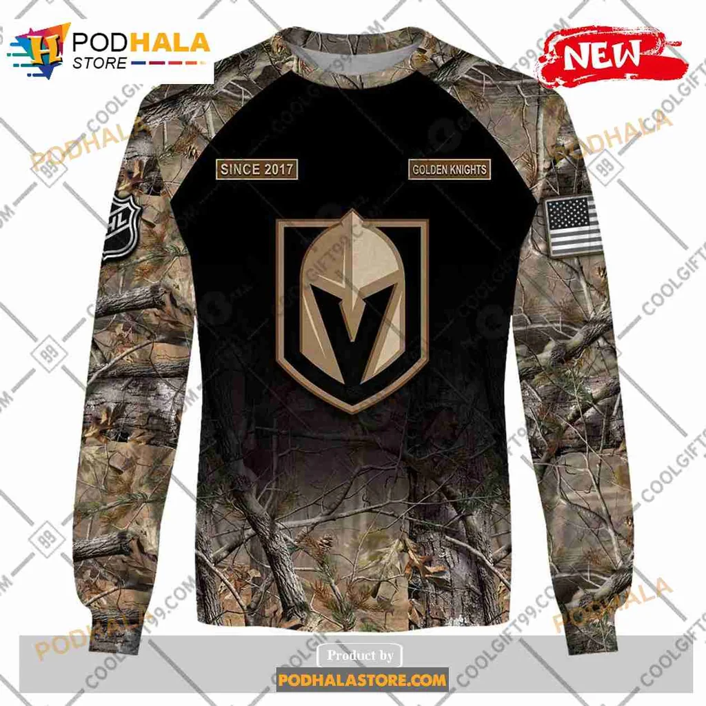 Vegas Golden Knights Camouflage Hoodie With Custom Name And Number - View 3 Vegas Golden Knights Camouflage Hoodie With Custom Name And Number - View 3