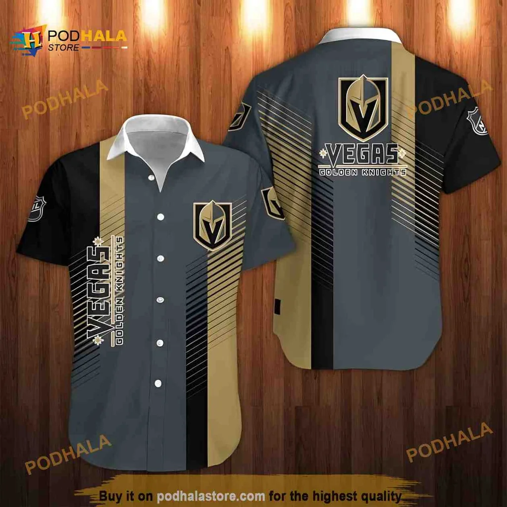 Vegas Golden Knights Hawaiian Shirt Featuring Team Logo And Colors
