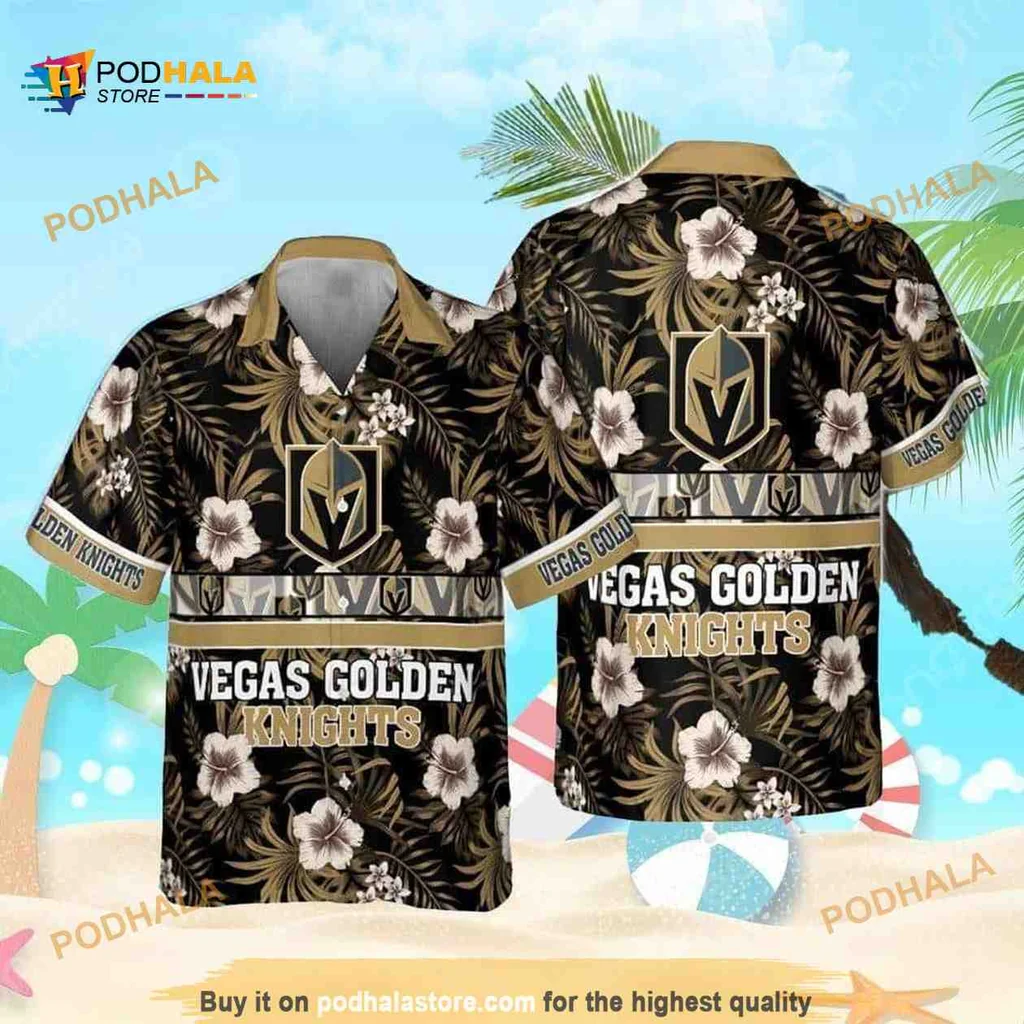 Vegas Golden Knights Hibiscus Shirt With Vibrant Floral Design