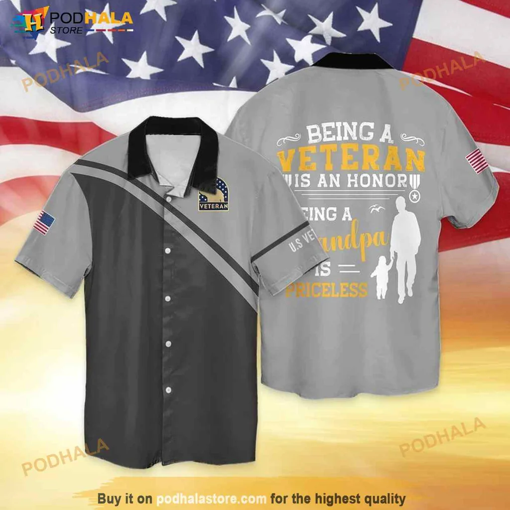 Veteran Grandpa Hawaiian Shirt, Being A Veteran Is An Honor