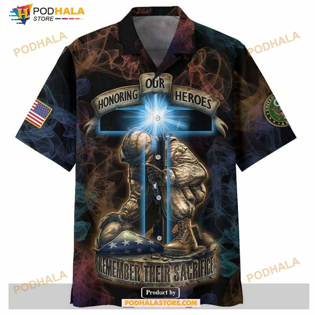 Veteran Memorial Aloha Shirt Honoring Our Heroes Remember Their Sacrifice