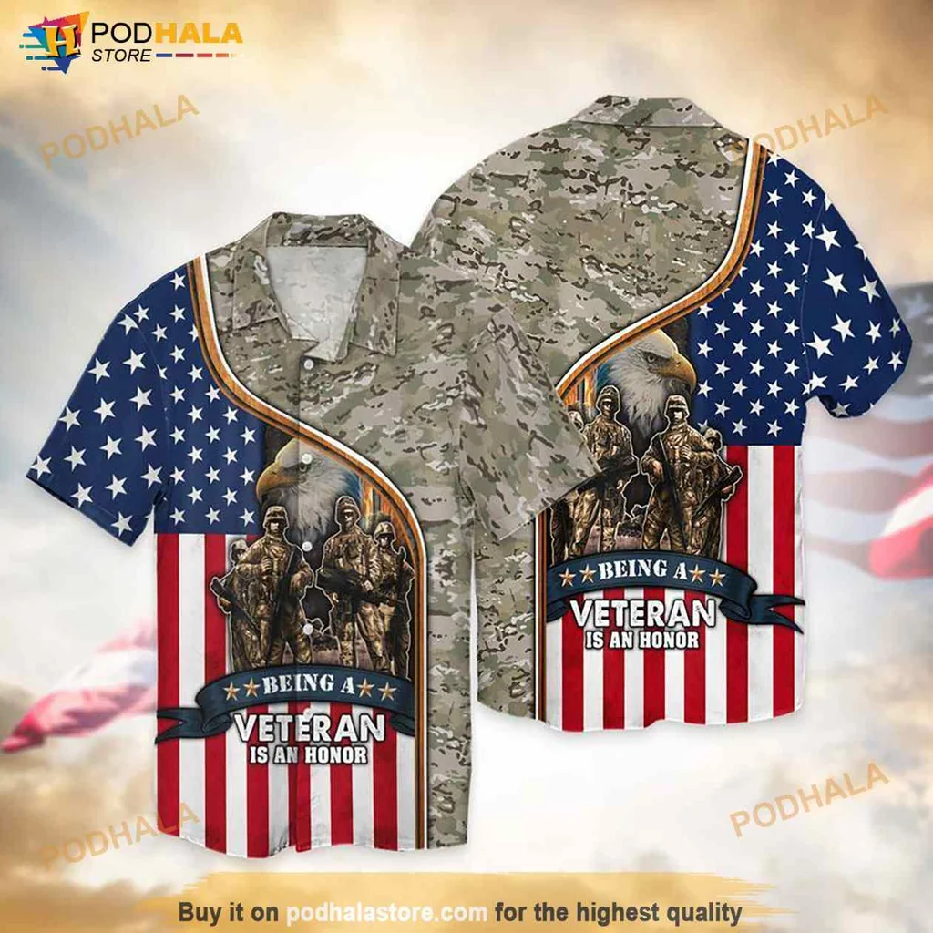 Veteran Pride Hawaiian Shirt, Being A Veteran Is An Honor Design