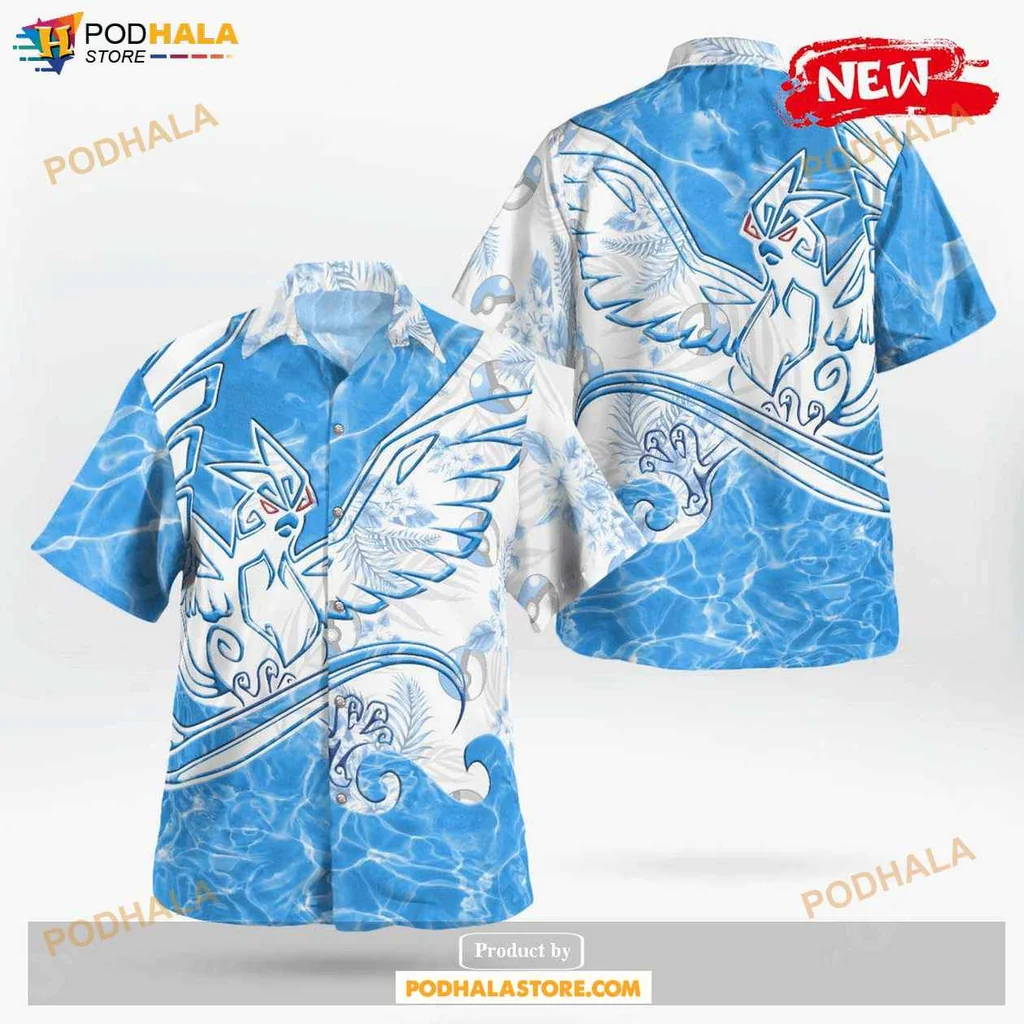 Vibrant Articuno Aloha Shirt, Tropical Design For Men And Women
