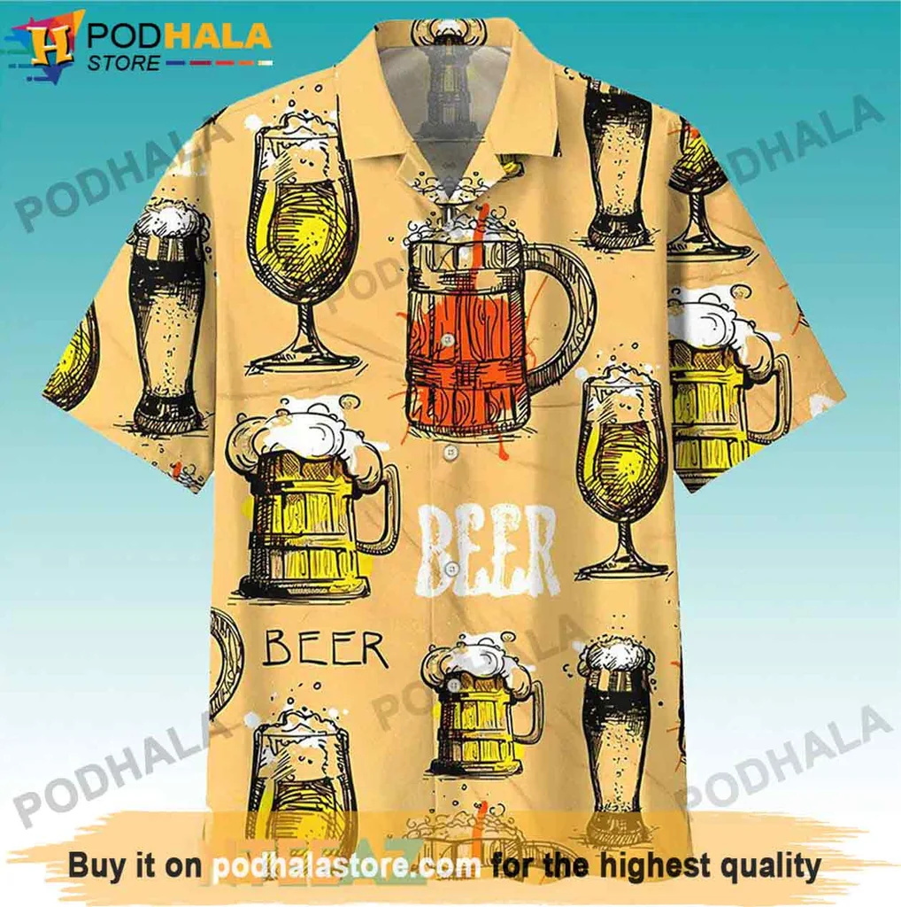 Vibrant Beer Drinker Aloha Shirt, Fun Gift For Beer Lovers And Casual Gatherings