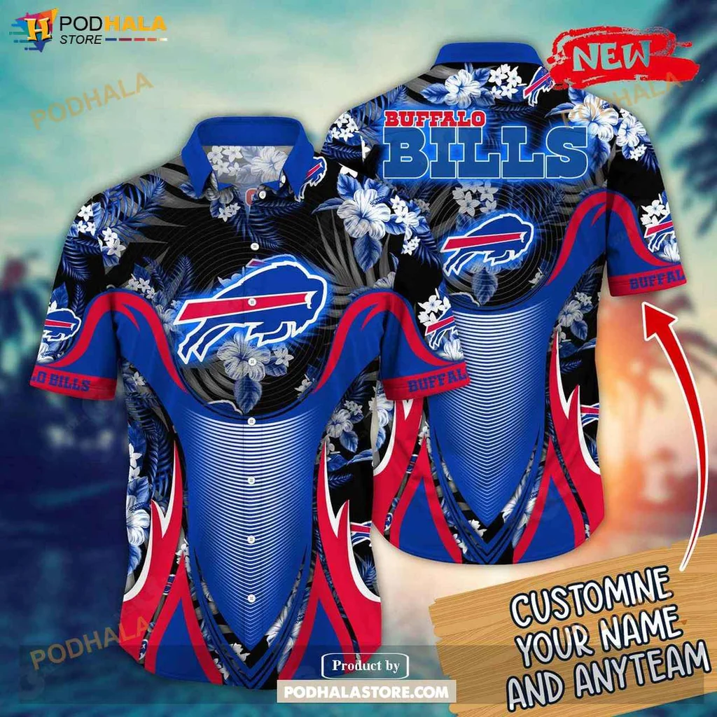 Vibrant Buffalo Bills Aloha Shirt, Personalized Summer Floral Football Shirt