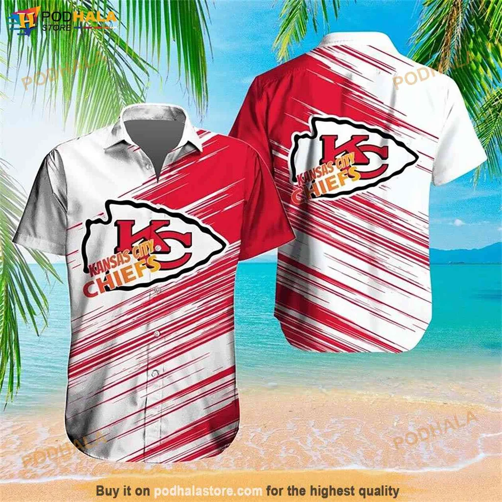 Vibrant Chiefs Fan Shirt, Kansas City Chiefs Logo Tropical Summer Shirt