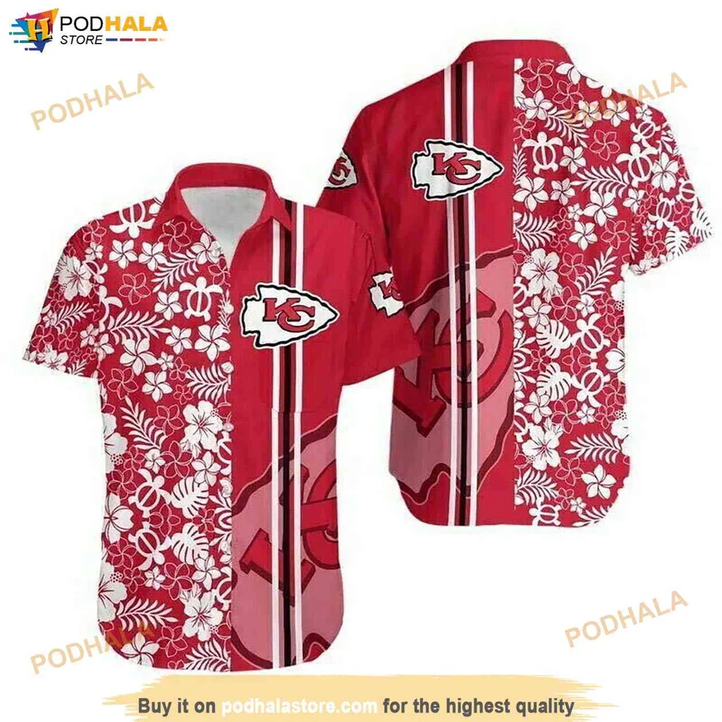 Vibrant Chiefs Floral Aloha Shirt, Kansas City Chiefs Summer Shirt For Nfl Fans