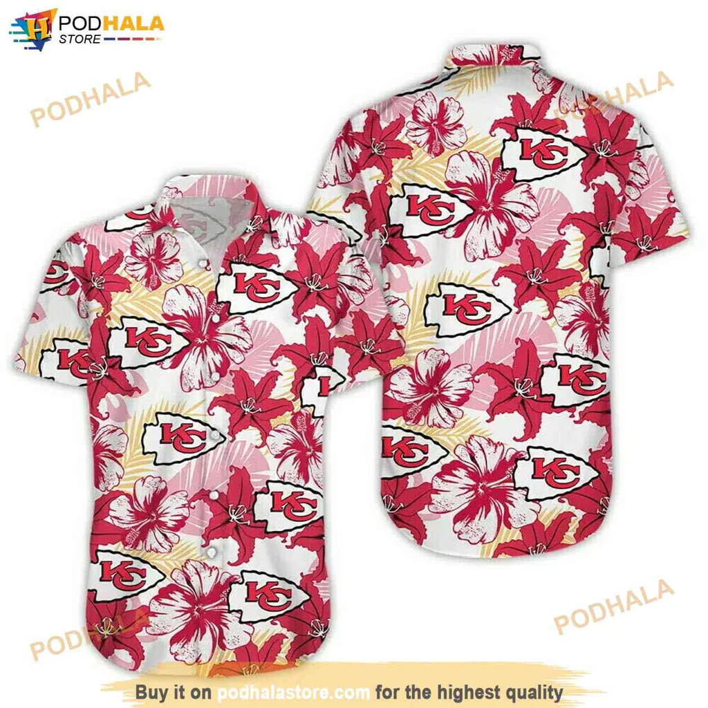 Vibrant Chiefs Floral Shirt, Tropical Design For Kansas City Chiefs Fans